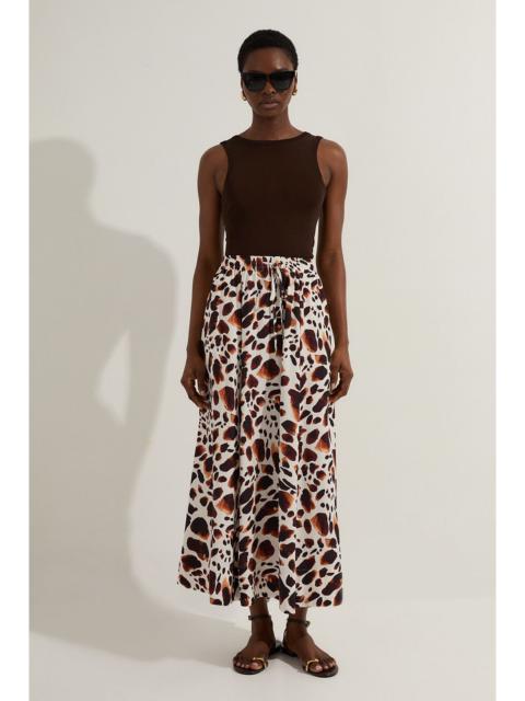 KAREN MILLEN Premium Viscose Linen Tie Waist Woven Skirt