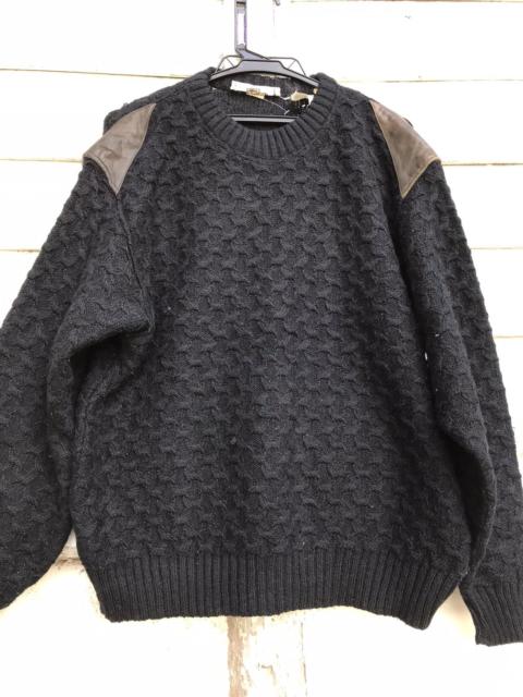 Givenchy Ginvenchy Cable Knit Leather Shoulder Patch Sweater