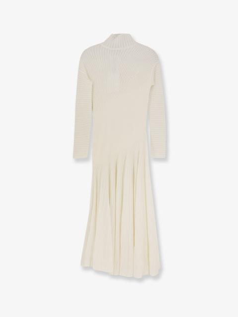 Alaïa Alaia Long Wool Dress Beige Women
