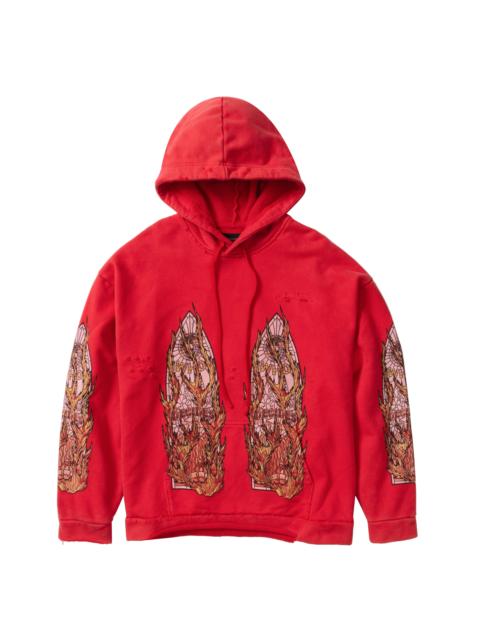 WHO DECIDES WAR FLAME GLASS HOODED PULLOVER