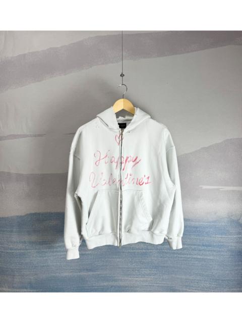 BALENCIAGA Balenciaga Qixi Limited Edition White Graffiti Zip-Up Hoodie