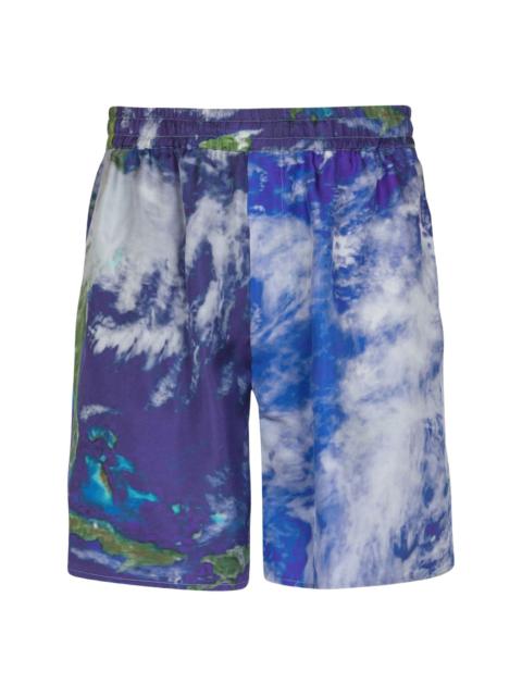 Earth-print shorts