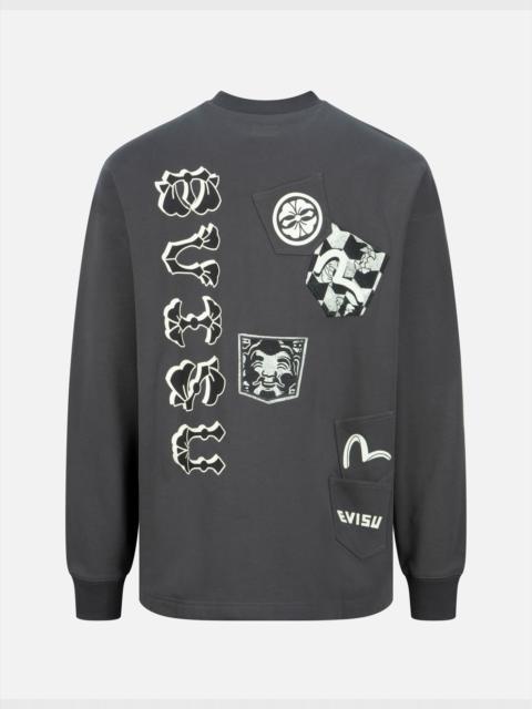 EVISU MULTI-POCKET LOOSE FIT SWEATSHIRT