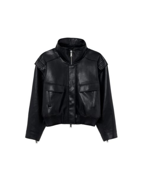self-portrait Self-Portrait Women Faux Leather Bomber Jacket