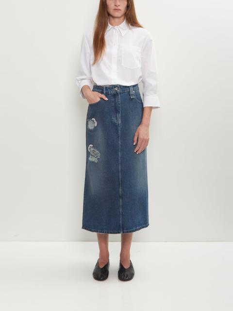 Simone Rocha Embellished Denim Flare Skirt