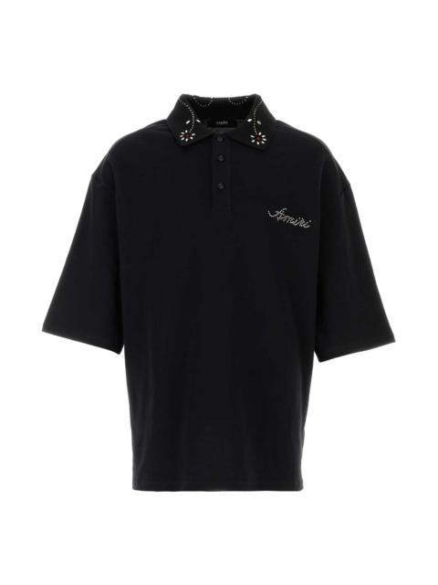 AMIRI Black Piquet Polo Shirt