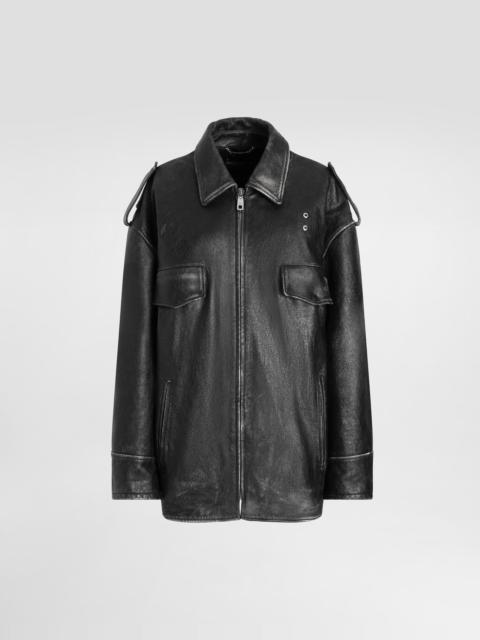 Dolce & Gabbana Vintage-effect leather jacket