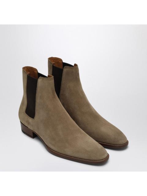 Saint Laurent Wyatt 30 light brown suede ankle boot