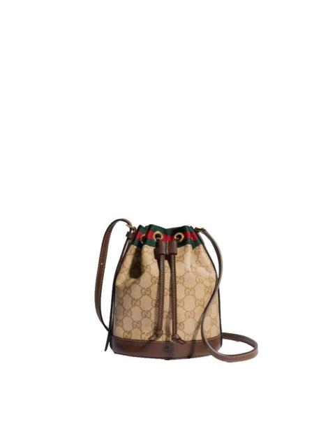 GUCCI GUCCI Mini Bucket Brown Web Bag New & Authentic