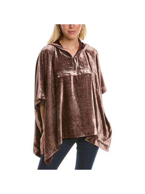 Brunello Cucinelli Brunello Cucinelli Brown Velvet Hooded Poncho Top, Size Medium