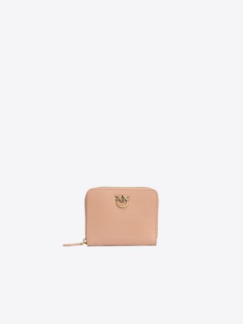 PINKO SQUARE LEATHER ZIP-AROUND PURSE