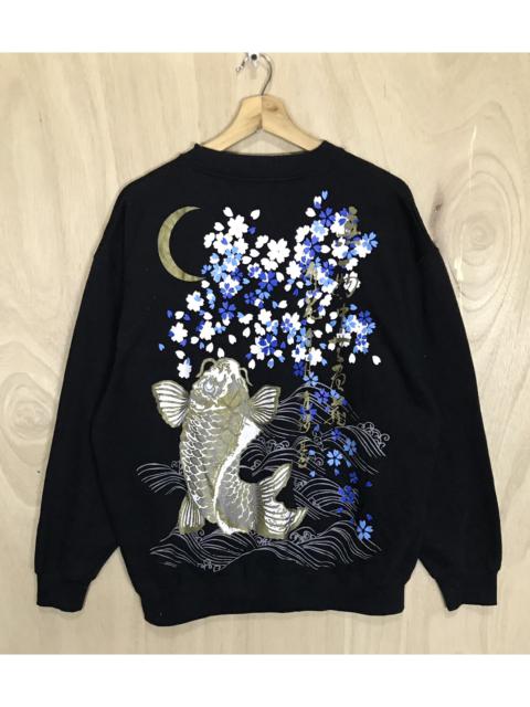 Other Designers Vintage - Vintage Sukajan Koi Fish Elements Fullprint Sweatshirts