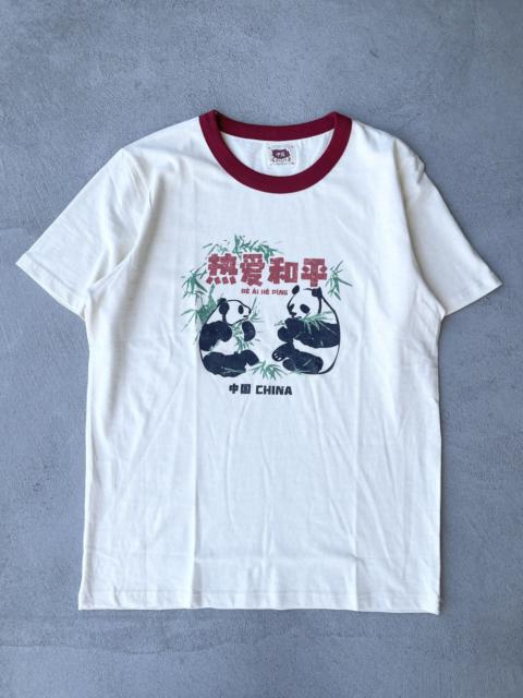 Vintage - STEAL! Y2K Chinese Panda Loves Peace Ringer Tee (L)