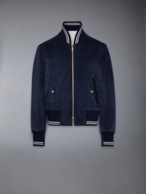 Thom Browne SUEDE RIB KNIT BLOUSON JACKET