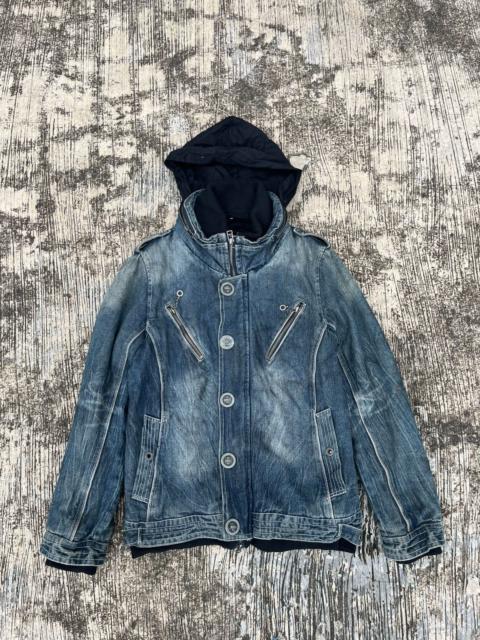 Other Designers KMRii - in the attic multi zipper denim jacket