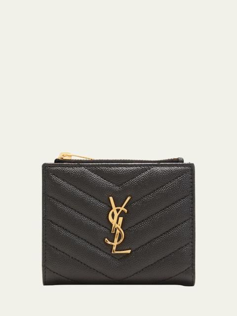 SAINT LAURENT Monogram Quilted Grain Wallet