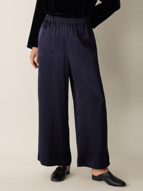 EILEEN FISHER Eileen Fisher Crinkle Satin Wide Leg Ankle Pants at Nordstrom