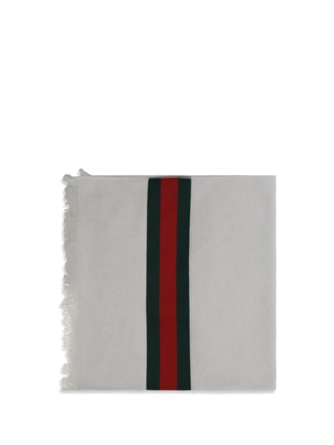 GUCCI Gucci Cotton Terry Towel with Web Off White/Dark Green