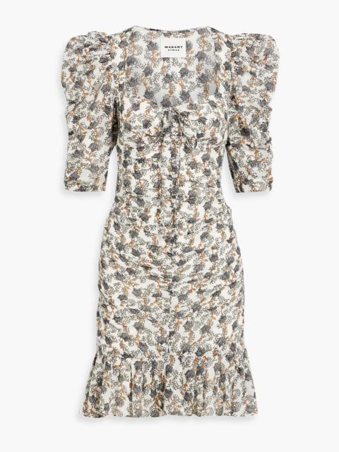 Isabel Marant Étoile Galdino ruched printed cotton-voile mini dress