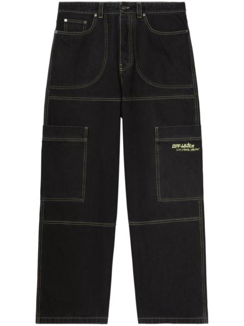 Off White Men Irregular Cargo Jeans