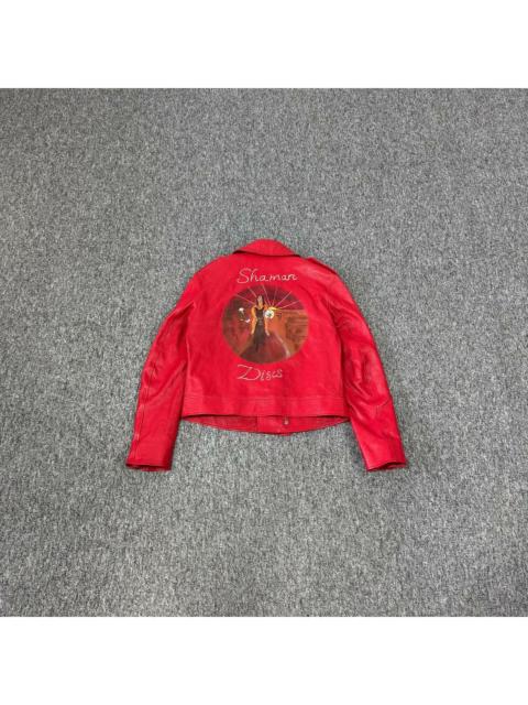 Dior Dior Shaman Red Zip Up Motorcycle Jacket