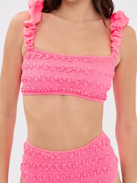 Sea Cybelle Smocked Bubble Strap Bikini Top