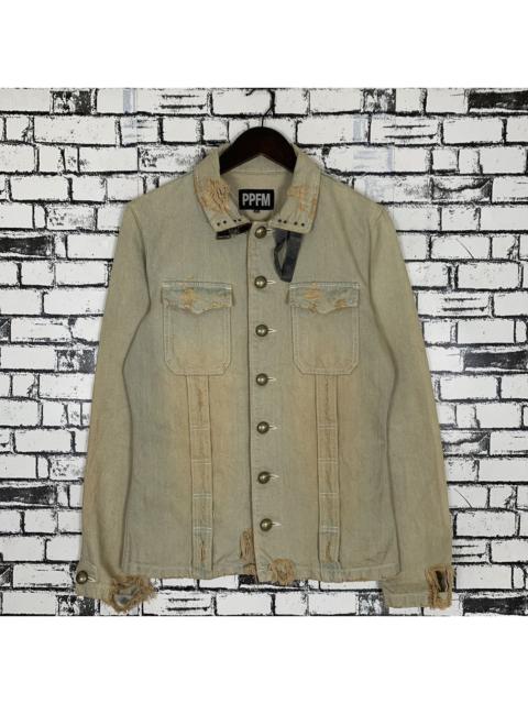 Other Designers Japanese Brand - Peyton Place For Men(PPFM) Distressed Jean Jacket