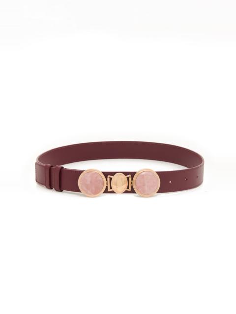 GABRIELA HEARST Grange Stone Belt in Bordeaux Leather