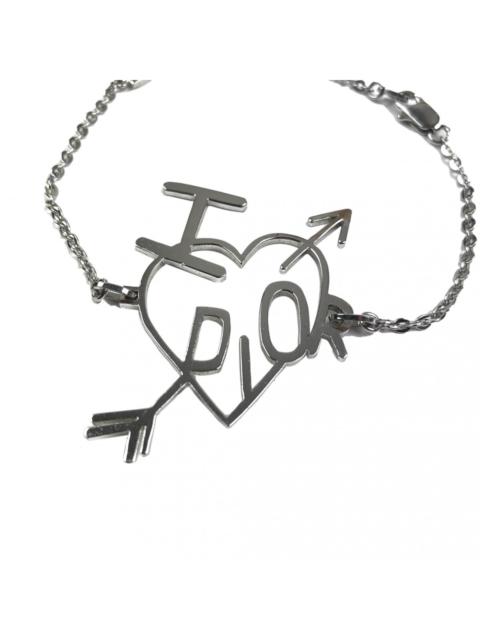 Dior 'I Love ' Silver Heart Bracelet