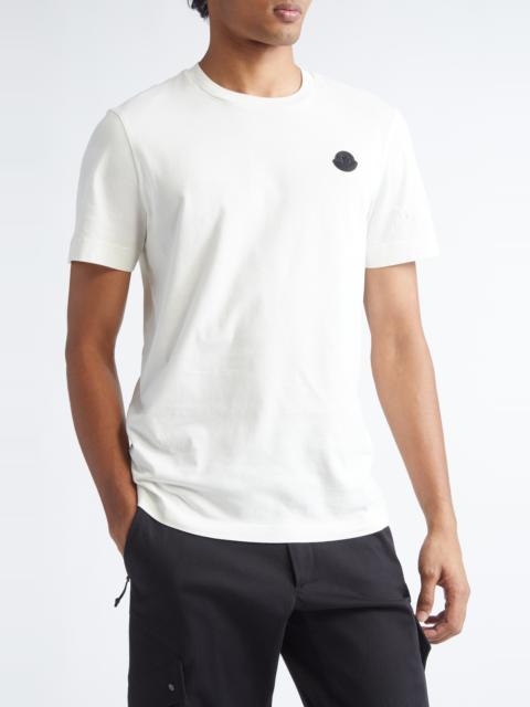 Moncler Moncler Logo Patch Cotton T-Shirt in Jet Stream at Nordstrom