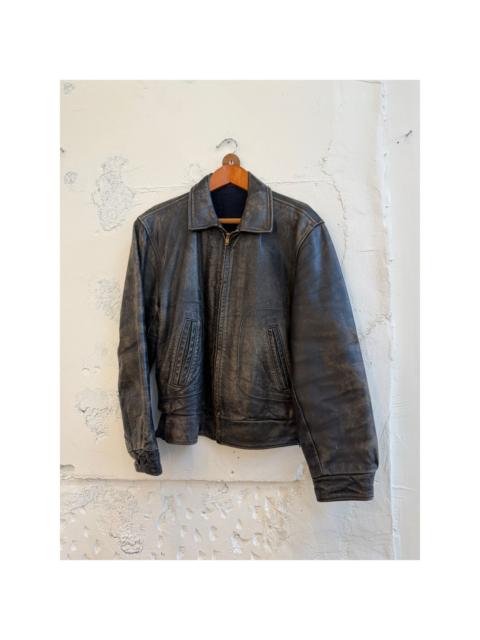Other Designers Vintage 40-50's Leather Motorcycle Jacket