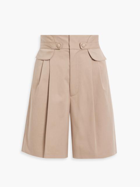 REDValentino Pleated cotton-blend twill shorts
