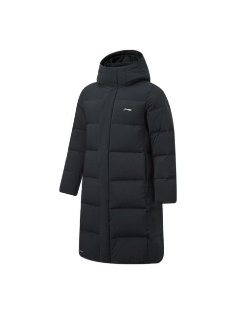 Li-Ning Li-Ning Logo Printed Warm Long Down Jacket 'Black' AYMT107-1