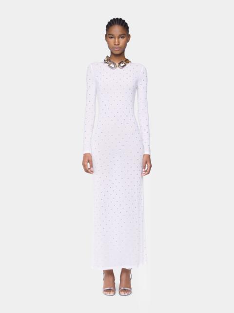 rabanne WHITE LONG DRESS IN JERSEY