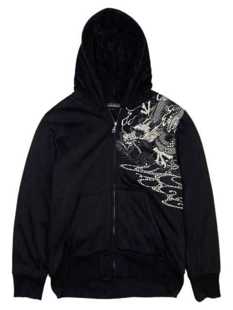 Other Designers If Six Was Nine - Sorridere Japanese Grunge Sukajan Dragon Sherpa Hoodie