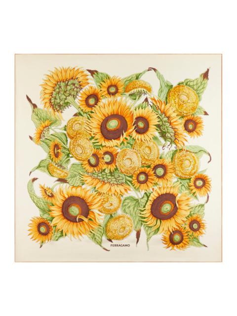 FERRAGAMO Ferragamo Women Sunflower Print Silk Scarf