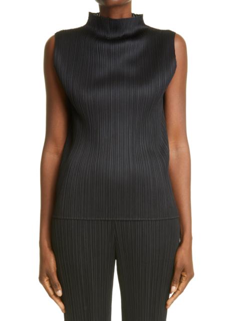 Pleats Please Issey Miyake Pleats Please Issey Miyake Pleated Funnel Neck Top in Black at Nordstrom