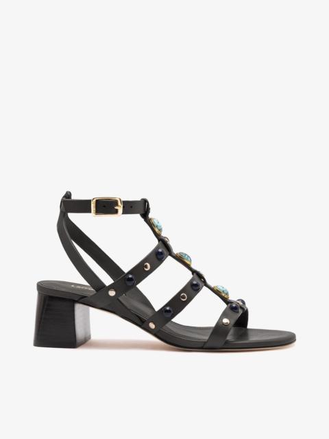 Larroudé Amalfi Sandal Black Leather