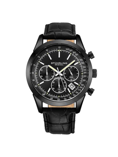 Other Designers Stuhrling Original Monaco Quartz Black Dial Men's Watch M13651