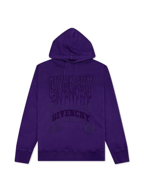 Givenchy GIVENCHY SLIM FIT PRINT HOODIE - PURPLE