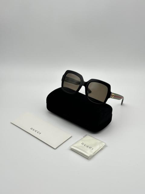 GUCCI BRAND NEW GUCCI GG0036SN 002 Black/Green/Brown Women Sunglasses