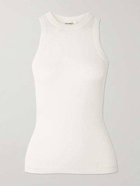 LISA YANG Amya Ribbed Cotton And Cashmere-blend Tank