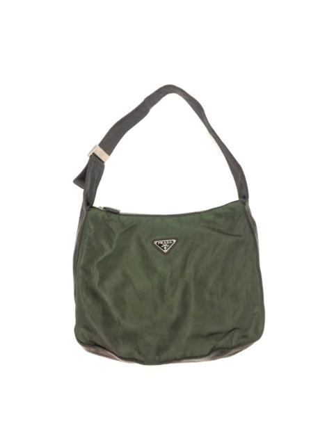 Prada Prada Leather Trim Olive Green Nylon Shoulder Bag