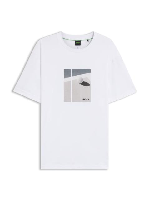 BOSS TENNIS-ARTWORK T-SHIRT IN PIMA COTTON