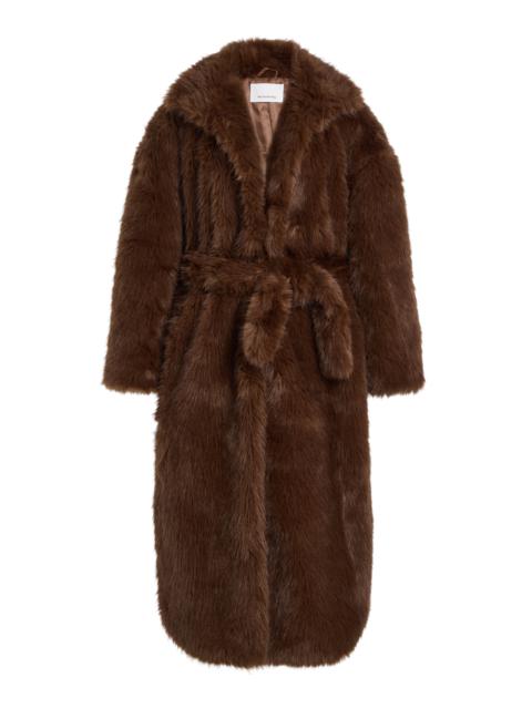 The Frankie Shop Ravello Faux Fur Robe Coat brown