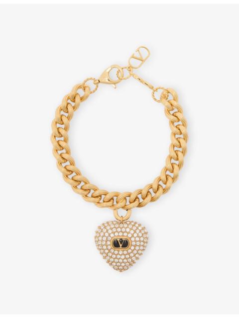 Valentino Coeur Royal Metal And Swarovski Crystal Bracelet
