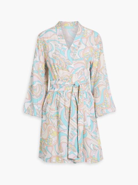 MELISSA ODABASH Juliet paisley-print voile mini wrap dress