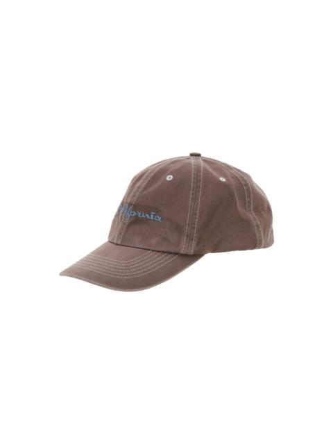ERL 'california' Brown Baseball Cap With Lettering On The Front In Cotton Man