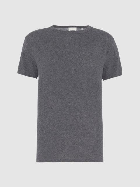 7 For All Mankind Featherweight Cotton Tee in Heather Grey