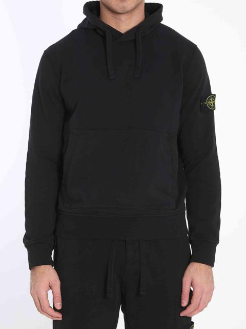 Stone Island Men Hoodie In Organic Cotton Fleece